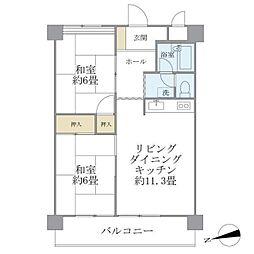 シャルム・K・カーサ 2LDKの間取図画像