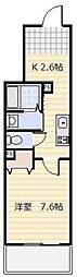 クレア栄町 1Kの間取図画像