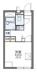 レオパレスフラワーガーデン1 1Kの間取図画像