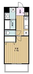 プランドールサクラ 3階1Kの間取り