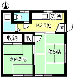 ハイツ村田 2Kの間取図画像