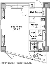 エルスタンザ代官山 4階1Kの間取り