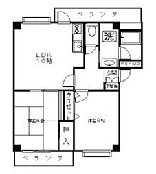 グランボヌール青葉台 2LDKの間取図画像