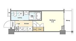 ARKMARK西小山 5階1Kの間取り