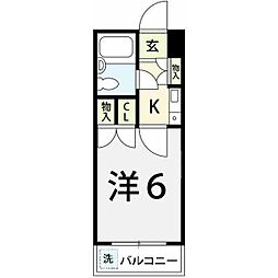 エンビロンス上板橋 1階1Kの間取り