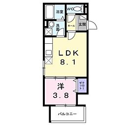 南海線 高石駅 徒歩11分の賃貸アパート 1階1LDKの間取り