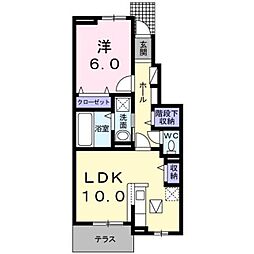 メゾンK・桜坂 1LDKの間取図画像