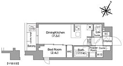 コンフォリア・リヴ新中野サウス 5階1DKの間取り