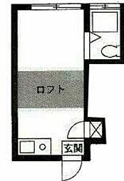 メープルタウン 2階ワンルームの間取り