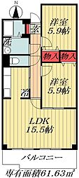 グランシャリオ 2LDKの間取図画像