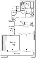 S.E.S. 1SLDKの間取図画像