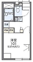 レオパレスホウセイ豊四季2 1Kの間取図画像