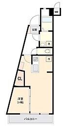 渋谷マンション 1LDKの間取図画像