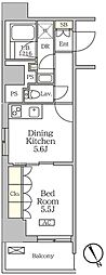リーフシティ市川ザ・レジデンス 1DKの間取図画像