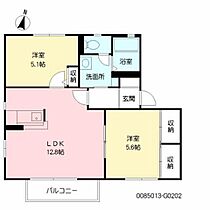 ハイラーク甘木　Ｇ棟 G0202 ｜ 福岡県朝倉市来春403（賃貸アパート2LDK・2階・53.32㎡） その2