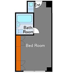 六本木ビジネスアパートメンツ ワンルームの間取図画像