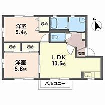 ヴィクトリータウン　Ｅ 201 ｜ 福島県福島市野田町字道端60（賃貸アパート2LDK・2階・51.80㎡） その2