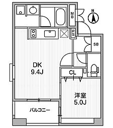 クリオ三田ラ・モード 1DKの間取図画像