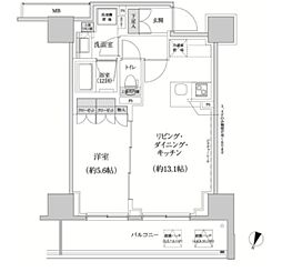 パークハビオ渋谷本町レジデンス 1LDKの間取図画像