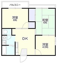 ピアコートイシカワ 3DKの間取図画像