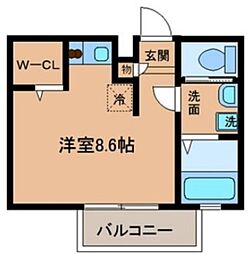 エルミタージュ 3階ワンルームの間取り