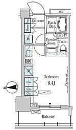 ParkAxis木場 ワンルームの間取図画像