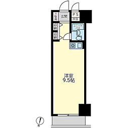 朝日広尾マンション ワンルームの間取図画像