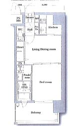 エンクレストNEO博多駅南 2Kの間取図画像