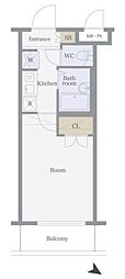 グランヴァン西馬込 1Kの間取図画像