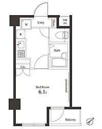 ヴェルト新宿落合 3階1Kの間取り