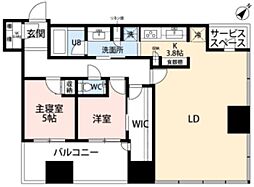 キャピタルゲートプレイスザ・タワー 2LDKの間取図画像