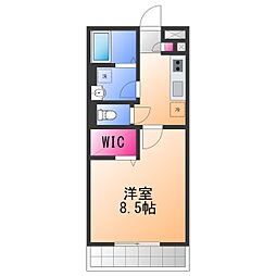 WISTERIA　PLACE 3階1Kの間取り