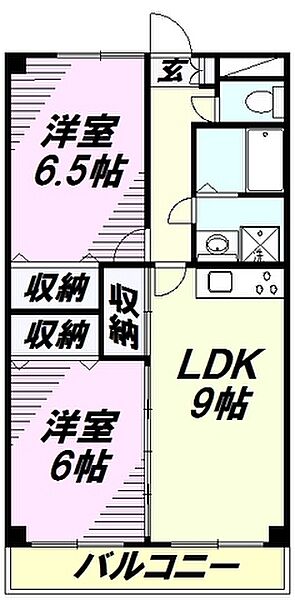 東京都八王子市打越町(賃貸マンション2DK・3階・51.03㎡)の写真 その2