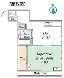 オークハウス四谷 3階1DKの間取り