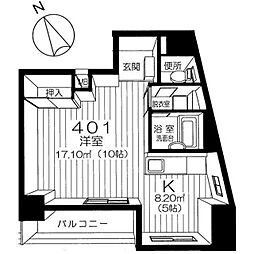 グレイス・ミコ 4階1Kの間取り