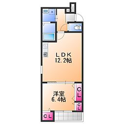 岸和田市藤井町2丁目アパート 1LDKの間取図画像
