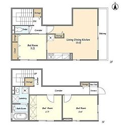 ラ メゾネット ヴェルトゥ 1階3LDKの間取り