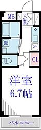 レスタシア穴川 ワンルームの間取図画像