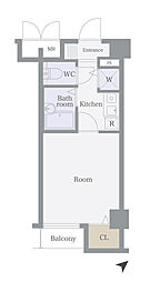 ドルチェ代々木 5階1Kの間取り