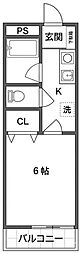 サンモール 1Kの間取図画像