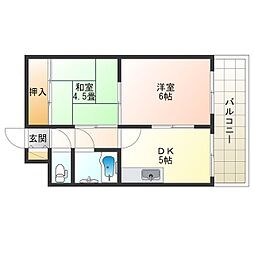 ブリリアンマンション 2DKの間取図画像