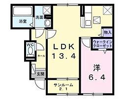 サンリット 1LDKの間取図画像