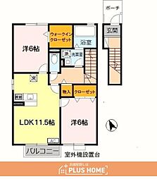 梟の杜コート 2LDKの間取図画像