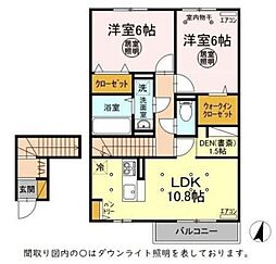 アセット K 2階2LDKの間取り