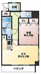 ENスクエア 6階1LDKの間取り