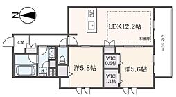 Ｃｈｌｏｅ　Ｗｅｓｔ 401 4階2LDKの間取り