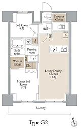 JMFレジデンス浅草橋三丁目 12階2LDKの間取り