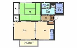 JR東海道・山陽本線 栗東駅 徒歩12分の賃貸アパート 2階2DKの間取り