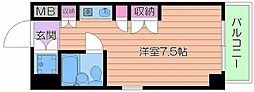 日興パレス都島 ワンルームの間取図画像