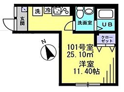 アルカーサ東大井 ワンルームの間取図画像